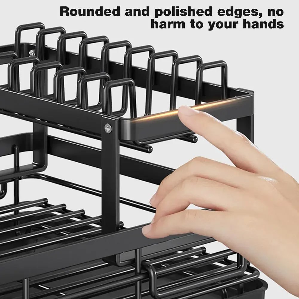 Kitchen Dish Drying Storage Rack Over Sink Holder
