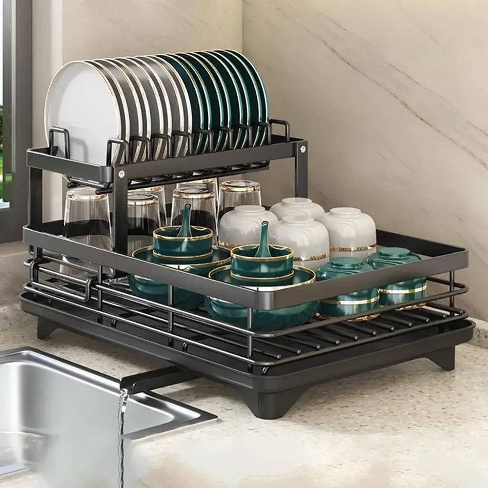 Kitchen Dish Drying Storage Rack Over Sink Holder