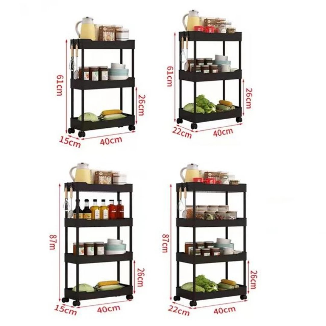 1pc 3/4 Tier Rolling Storage Cart High Capacity Storage Shelf Movable Gap Storage Rack Kitchen Bathroom And Livingroom Organizer 1pc 3/4 Tier Rolling Storage Cart High Capacity Storage Shelf Movable Gap Storage Rack Kitchen Bathroom And Livingroom Organizer