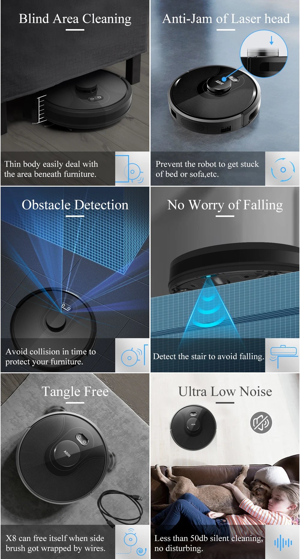 ABIR X8 Robot Vacuum Cleaner ,Laser System, Multiple Floors Maps, Zone Cleaning,Restricted Area Setting for Home Carpet Cleaning ABIR X8 Robot Vacuum Cleaner ,Laser System, Multiple Floors Maps, Zone Cleaning,Restricted Area Setting for Home Carpet Cleaning