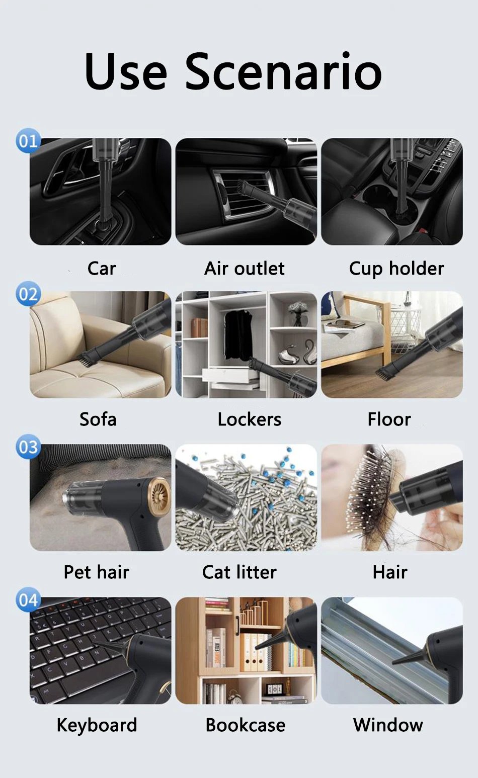 2023 Cyclone Filter Rechargeable Battery For Machine Accessories Handheld Powerful Wireless Car Vacuum Cleaner Mini Wash for Car Car Home Vacuum Cleaner