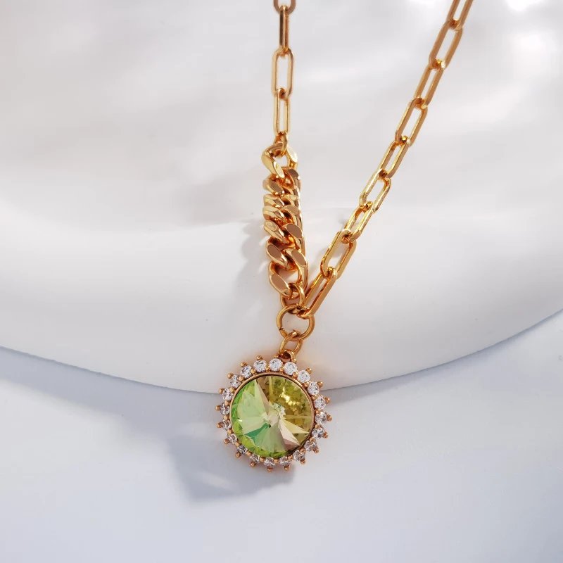 Women's Necklaces Jewelry made with Austrian Crystal Trending Round Pendant Necklace Girls Jewelry Valentine's Day Bijoux Gift