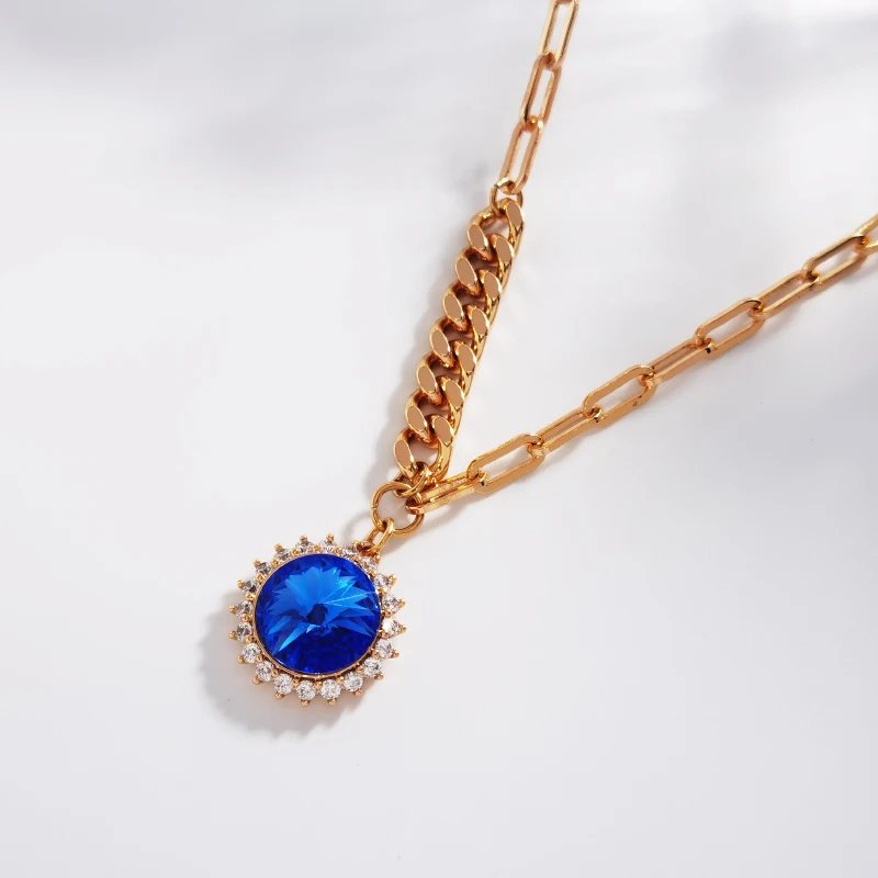 Women's Necklaces Jewelry made with Austrian Crystal Trending Round Pendant Necklace Girls Jewelry Valentine's Day Bijoux Gift