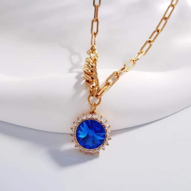 Women's Necklaces Jewelry made with Austrian Crystal Trending Round Pendant Necklace Girls Jewelry Valentine's Day Bijoux Gift