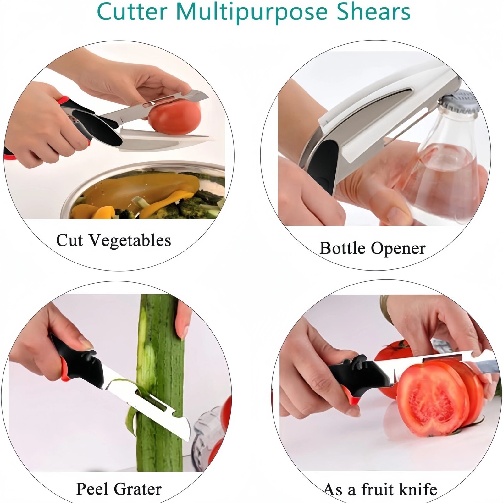 Cutting Board Scissors 6 in 1 Chicken Scissors Salad Chopper Multi-functional Scissors Vegetable Cutter Kitchen Scissors Cutting Board Scissors 6 in 1 Chicken Scissors Salad Chopper Multi-functional Scissors Vegetable Cutter Kitchen Scissors