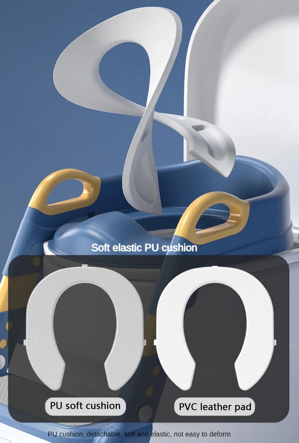 Stair Style Children's Toilet Adjustable Baby Toilet Folding Rack Step Stool Child Step Toilet Seat Ring Baby Potty Toilet