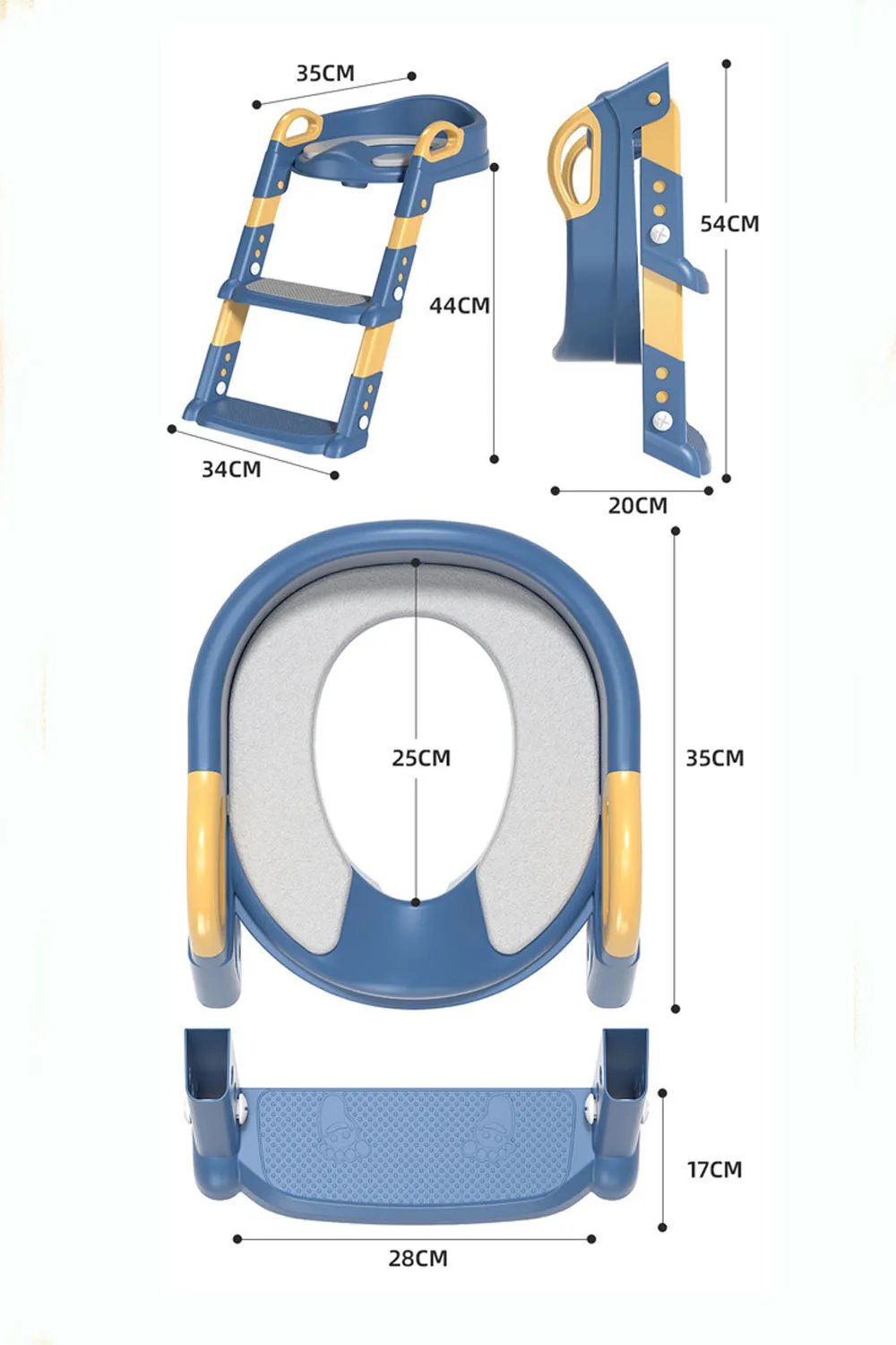 Stair Style Children's Toilet Adjustable Baby Toilet Folding Rack Step Stool Child Step Toilet Seat Ring Baby Potty Toilet