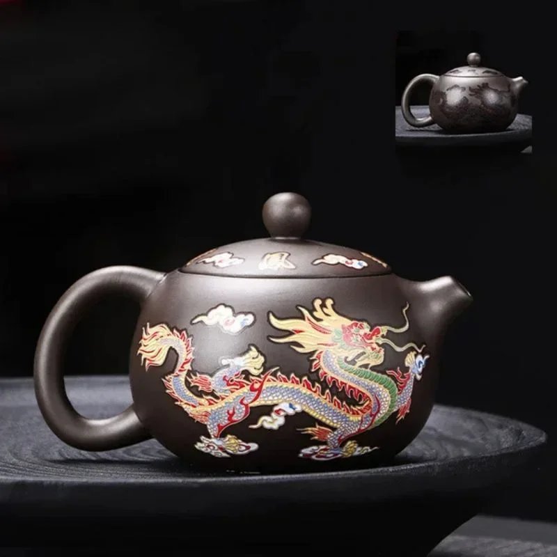 Color-Changing Dragon & Phoenix Chinese Dragon And Phoenix Colour Changing Teapot Pure Handmade Purple Sand Teapot Color-Changing Dragon & Phoenix Chinese Dragon And Phoenix Colour Changing Teapot Pure Handmade Purple Sand Teapot