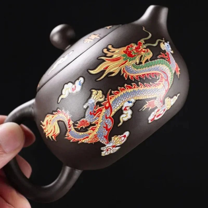Color-Changing Dragon & Phoenix Chinese Dragon And Phoenix Colour Changing Teapot Pure Handmade Purple Sand Teapot Color-Changing Dragon & Phoenix Chinese Dragon And Phoenix Colour Changing Teapot Pure Handmade Purple Sand Teapot