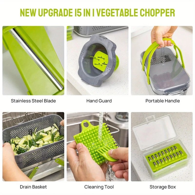 A Set Of 22-Piece Vegetable Cutter, Multifunctional Fruit Vegetable Cutter, Manual Food Grater, Container Vegetable Cutter A Set Of 22-Piece Vegetable Cutter, Multifunctional Fruit Vegetable Cutter, Manual Food Grater, Container Vegetable Cutter