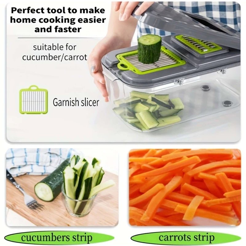 A Set Of 22-Piece Vegetable Cutter, Multifunctional Fruit Vegetable Cutter, Manual Food Grater, Container Vegetable Cutter A Set Of 22-Piece Vegetable Cutter, Multifunctional Fruit Vegetable Cutter, Manual Food Grater, Container Vegetable Cutter