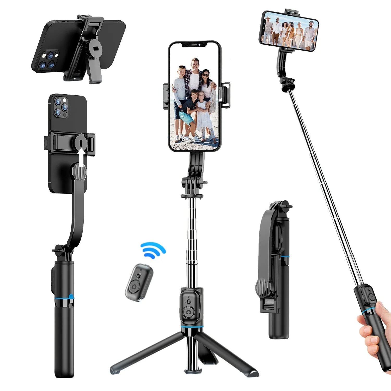 Selfie Stick with Tripod Stand and Remote, 42″ Extendable Selfie Stick for iPhone 15 14 13 12 Pro Max Android Galaxy S23 S22 Selfie Stick with Tripod Stand and Remote, 42