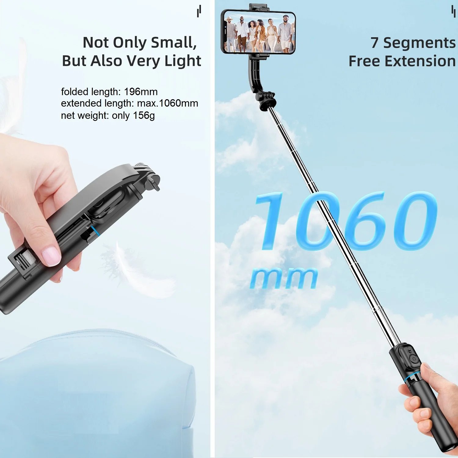 Selfie Stick with Tripod Stand and Remote, 42″ Extendable Selfie Stick for iPhone 15 14 13 12 Pro Max Android Galaxy S23 S22 Selfie Stick with Tripod Stand and Remote, 42
