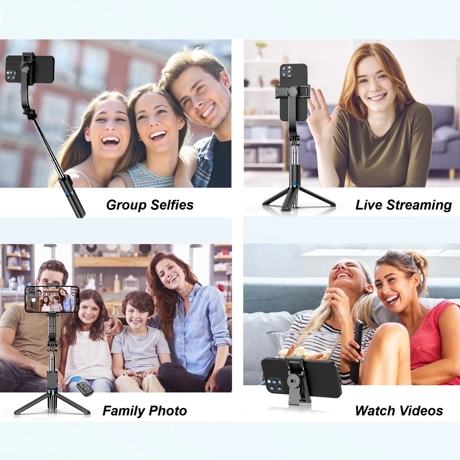 Selfie Stick with Tripod Stand and Remote, 42″ Extendable Selfie Stick for iPhone 15 14 13 12 Pro Max Android Galaxy S23 S22 Selfie Stick with Tripod Stand and Remote, 42