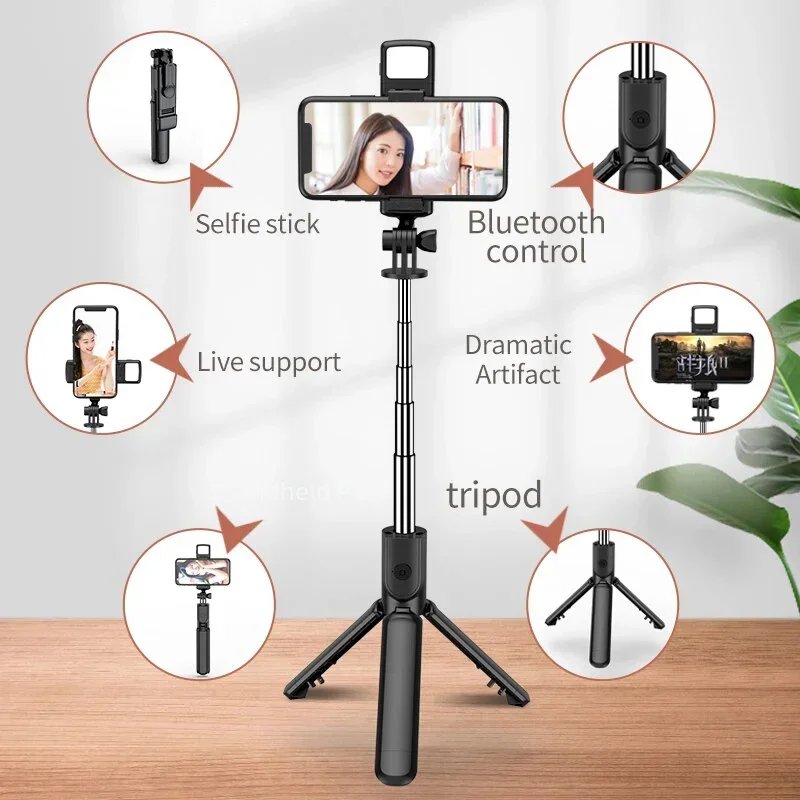 New 3 In 1 Wireless Selfie Tripod With Fill Light Bluetooth Shutter Remote Control Portable Foldable Monopod For Smart Phone New 3 In 1 Wireless Selfie Tripod With Fill Light Bluetooth Shutter Remote Control Portable Foldable Monopod For Smart Phone