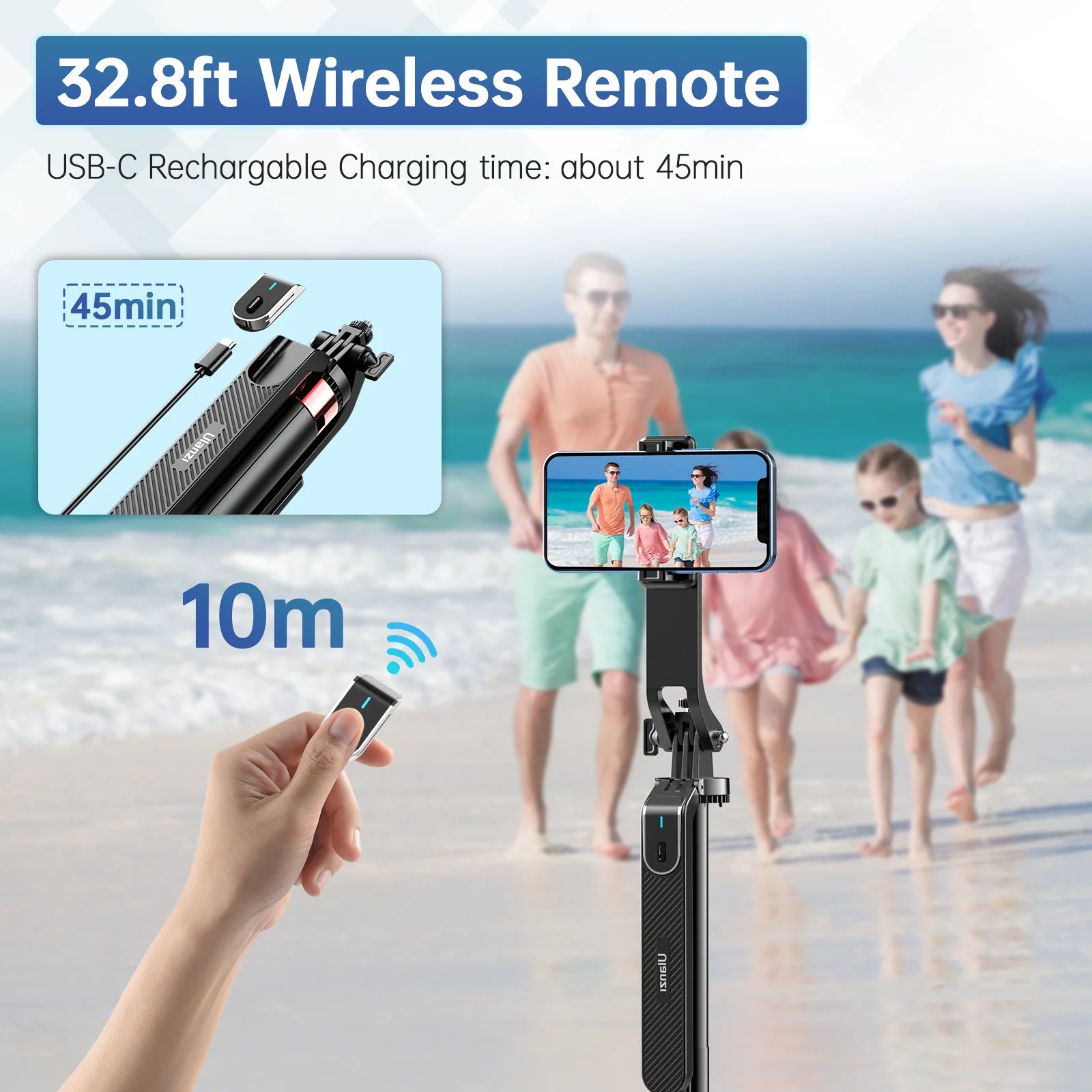 Ulanzi MA09 1.8m Selfie Stick Tripod for iPhone 11 12 13 14 15 Pro Max Phone with Remote Control with Panoramic Ball head Holder Ulanzi MA09 1.8m Selfie Stick Tripod for iPhone 11 12 13 14 15 Pro Max Phone with Remote Control with Panoramic Ball head Holder