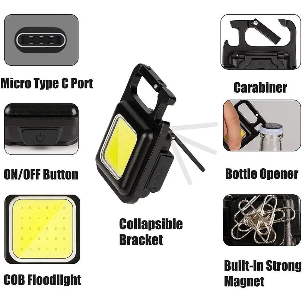 Multifunction Outdoor Flashlight Bottle Opener, Outdoor Camping Fishing Climbing portable and light in Pocket , Body Hook