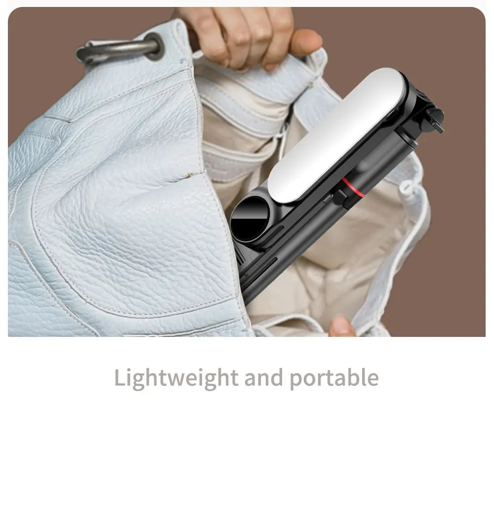 KEELEAD Selfie Stick with Fill Light Foldable Mini Tripod Wireless Bluetooth Remote Shutter for iPhone Smartphones