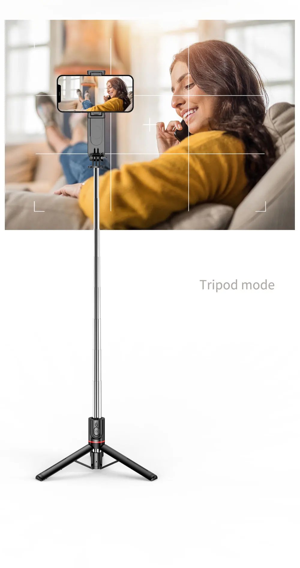 KEELEAD Selfie Stick with Fill Light Foldable Mini Tripod Wireless Bluetooth Remote Shutter for iPhone Smartphones