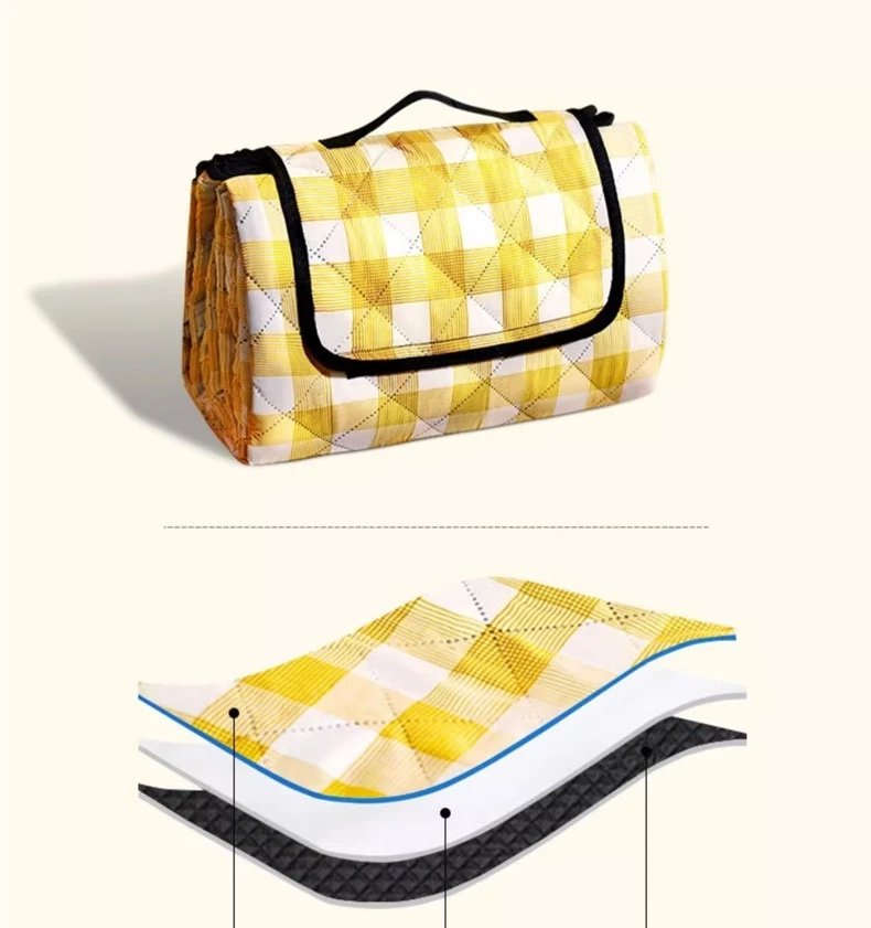 Ultrasonic Picnic Mat Thickened Waterproof Beach Blanket Camping Tent Grassland Mat Outdoor Sleeping Pad Camping Accsesorios