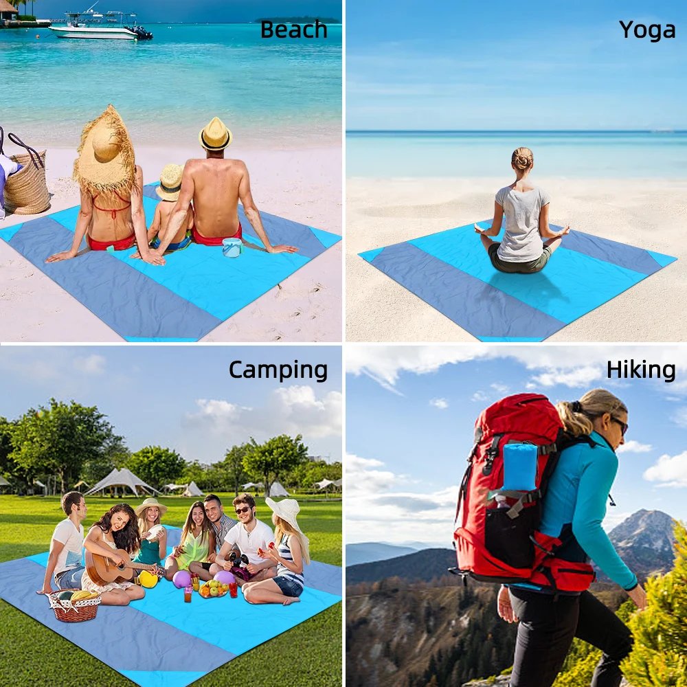2×2.1m Waterproof Pocket Beach Blanket Folding Camping Mat Mattress Portable Lightweight Mat Outdoor Picnic Mat Sand Beach Mat 2x2.1m Waterproof Pocket Beach Blanket Folding Camping Mat Mattress Portable Lightweight Mat Outdoor Picnic Mat Sand Beach Mat