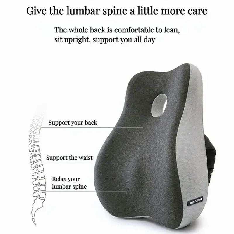 Memory Foam Office Chair Cushion Car Seat Support Waist Pillow Massage Lumbar Orthopedic Pillow Buttock Coccyx Cushion Back Pads Memory Foam Office Chair Cushion Car Seat Support Waist Pillow Massage Lumbar Orthopedic Pillow Buttock Coccyx Cushion Back Pads