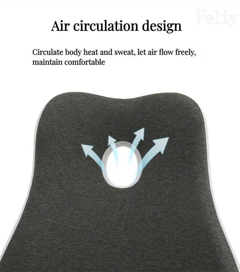 Memory Foam Office Chair Cushion Car Seat Support Waist Pillow Massage Lumbar Orthopedic Pillow Buttock Coccyx Cushion Back Pads