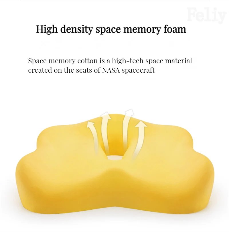 Memory Foam Office Chair Cushion Car Seat Support Waist Pillow Massage Lumbar Orthopedic Pillow Buttock Coccyx Cushion Back Pads