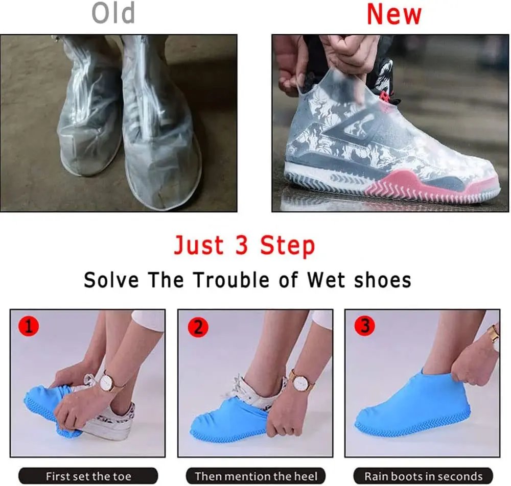 1Pair Reusable Waterproof Rain Shoes Covers Silicone Outdoor Rain Boots Overshoes Walking Shoes Accessories Reusable Shoes Cover 1Pair Reusable Waterproof Rain Shoes Covers Silicone Outdoor Rain Boots Overshoes Walking Shoes Accessories Reusable Shoes Cover