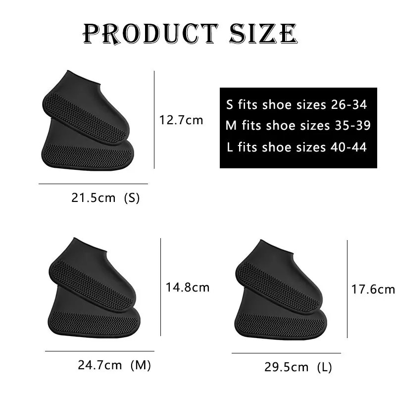 1Pair Reusable Waterproof Rain Shoes Covers Silicone Outdoor Rain Boots Overshoes Walking Shoes Accessories Reusable Shoes Cover 1Pair Reusable Waterproof Rain Shoes Covers Silicone Outdoor Rain Boots Overshoes Walking Shoes Accessories Reusable Shoes Cover