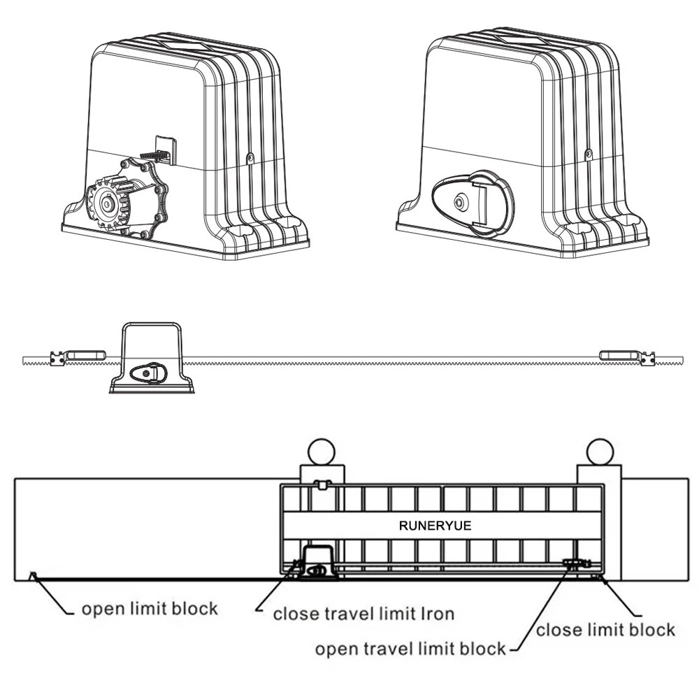 220V Automatic Electric Slide Gate Opener Operator Motor Sliding Door Gate Close 1800kg with 4m 5m 6m Gear Rack Rails KITS 220V Automatic Electric Slide Gate Opener Operator Motor Sliding Door Gate Close 1800kg with 4m 5m 6m Gear Rack Rails KITS