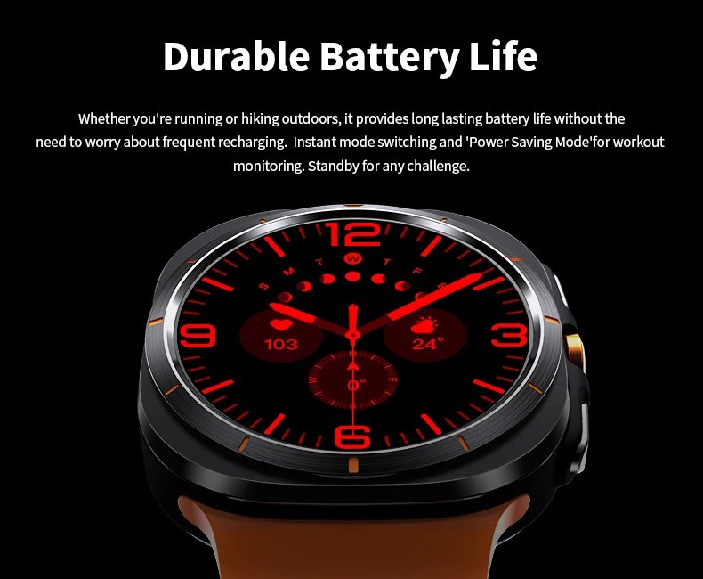 New 2024 Watch 7 Ultra 1:1 47mm Smartwatch AMOLED Screen Bluetooth Call IP68 Waterproof Mens Smart Watch for Android IOS
