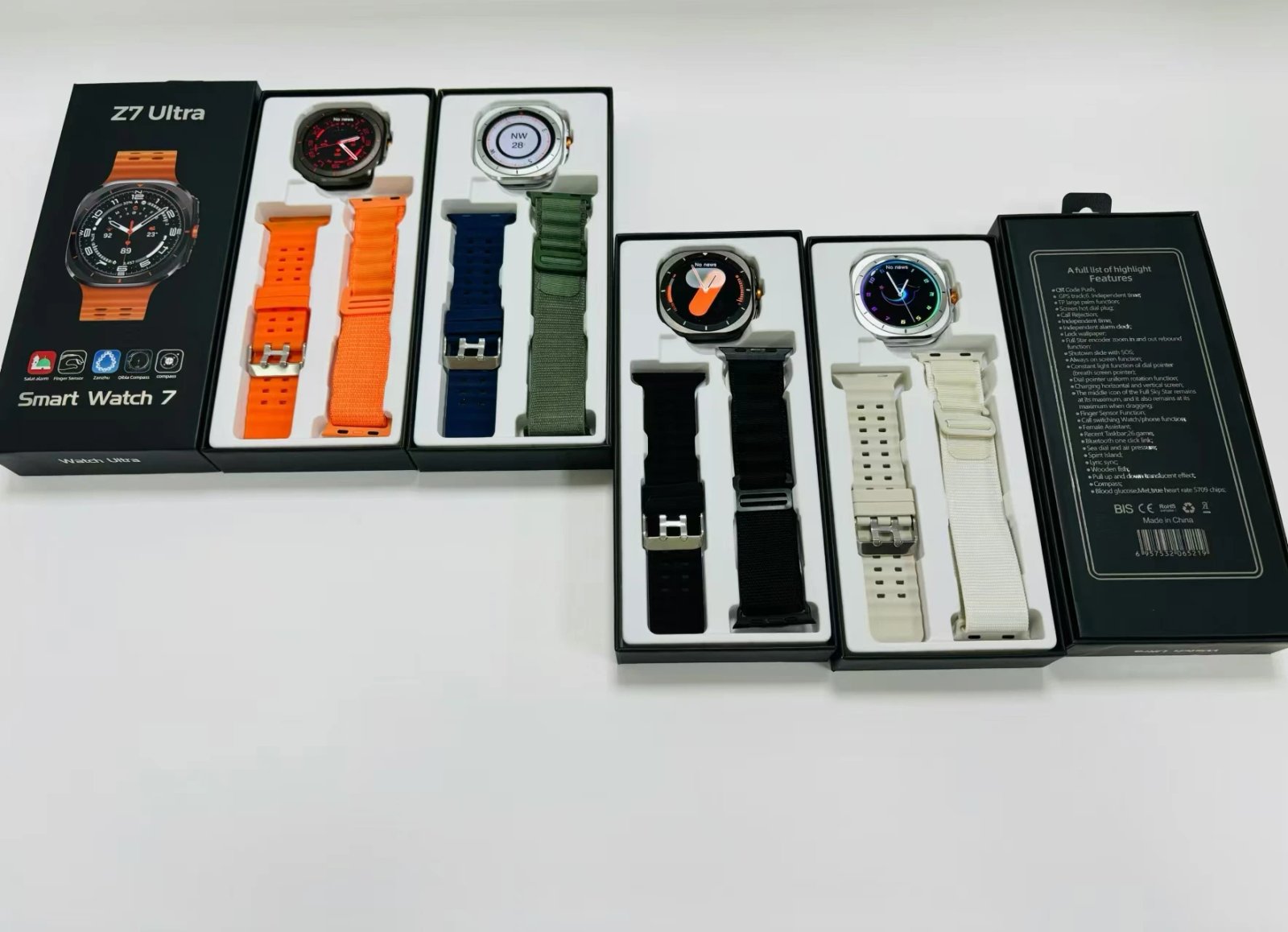 New 2024 Watch 7 Ultra 1:1 47mm Smartwatch AMOLED Screen Bluetooth Call IP68 Waterproof Mens Smart Watch for Android IOS