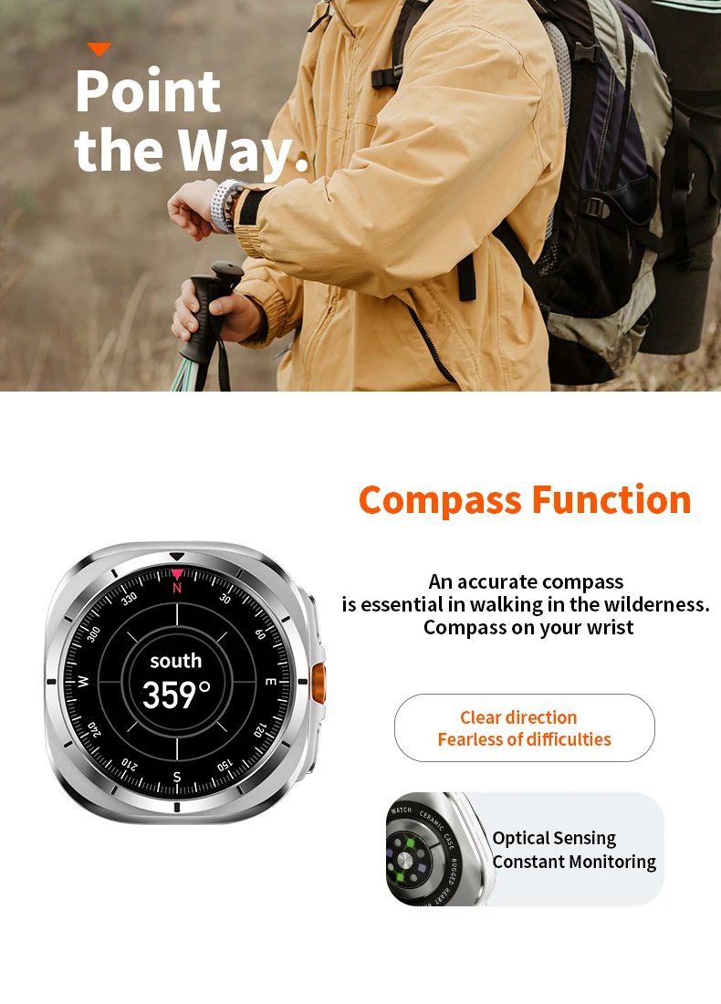 New 2024 Watch 7 Ultra 1:1 47mm Smartwatch AMOLED Screen Bluetooth Call IP68 Waterproof Mens Smart Watch for Android IOS