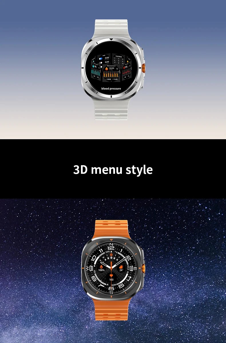 New 2024 Watch 7 Ultra 1:1 47mm Smartwatch AMOLED Screen Bluetooth Call IP68 Waterproof Mens Smart Watch for Android IOS