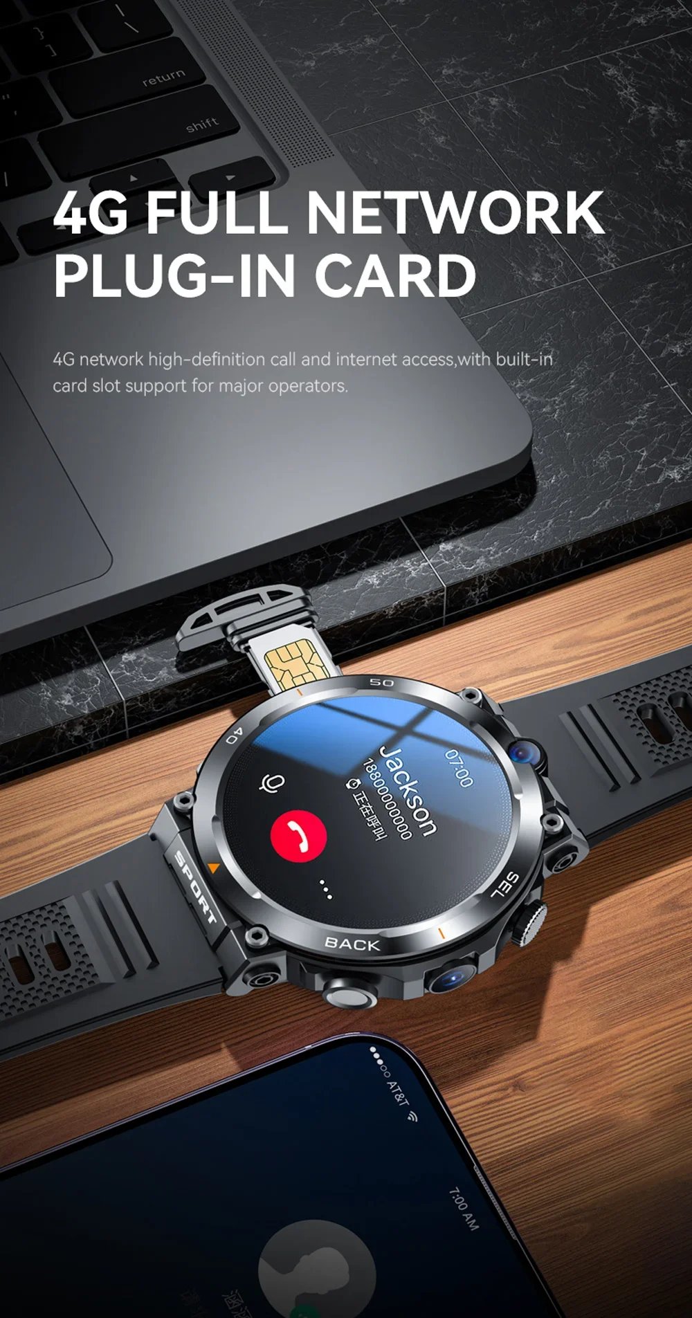 1.39-Inch 4G SmartWatch Rugged Dual Camera 64G 1.39-Inch 4G SmartWatch Rugged Dual Camera 64G