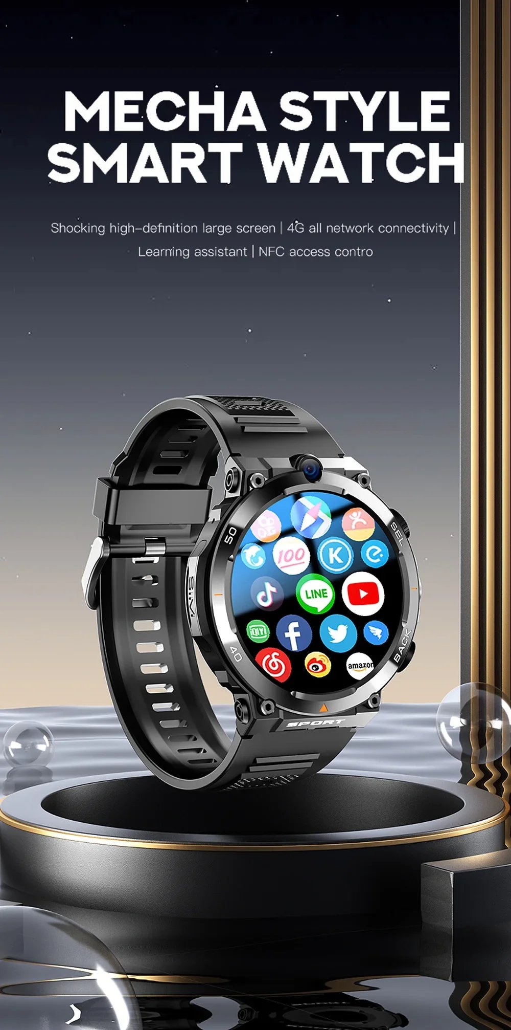 1.39-Inch 4G SmartWatch Rugged Dual Camera 64G 1.39-Inch 4G SmartWatch Rugged Dual Camera 64G