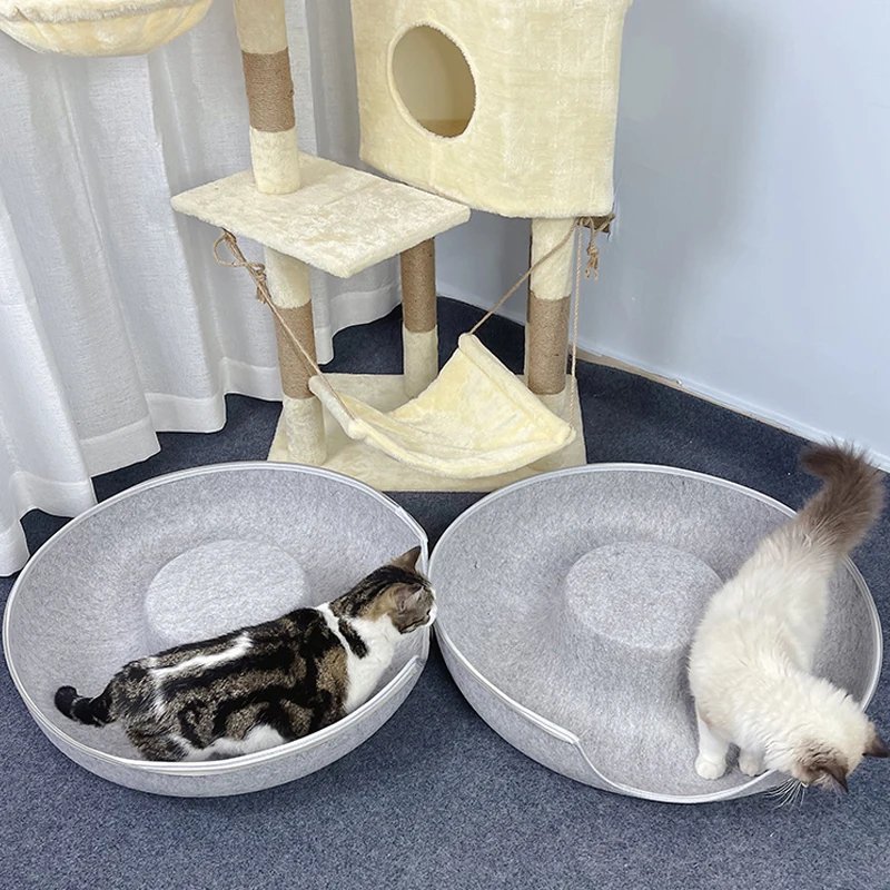 Donut Pet Cat Tunnel Interactive Bed Toy House Cat Bed Dual-use Felt Indoor Cat House Kitten Sports Equipment Cat Supplies Donut Pet Cat Tunnel Interactive Bed Toy House Cat Bed Dual-use Felt Indoor Cat House Kitten Sports Equipment Cat Supplies