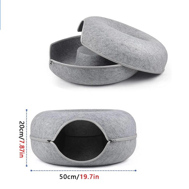 Donut Pet Cat Tunnel Interactive Bed Toy House Cat Bed Dual-use Felt Indoor Cat House Kitten Sports Equipment Cat Supplies Donut Pet Cat Tunnel Interactive Bed Toy House Cat Bed Dual-use Felt Indoor Cat House Kitten Sports Equipment Cat Supplies
