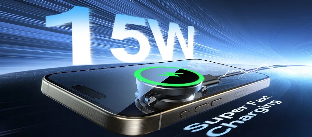 Joyroom Magnetic Car Phone Holder 15W Wireless Charging Phone Mount N55 Strong Magnet 360°Rotation Foldable Phone Holder 4.7-7‘‘