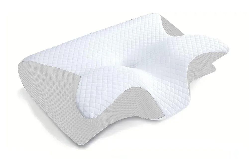 HappySleep Memory Foam Cervical Pillow - 2-in-1 Ergonomic Contour Orthopedic Pillow for Neck Pain
