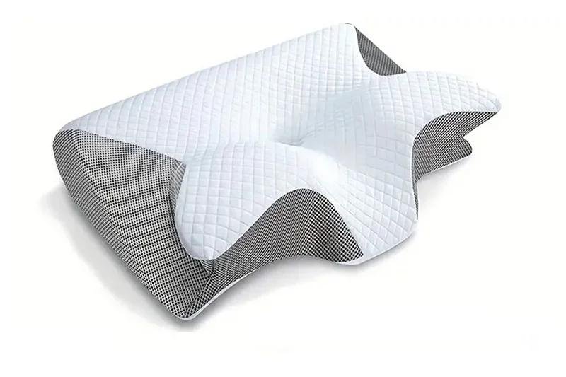 HappySleep Memory Foam Cervical Pillow - 2-in-1 Ergonomic Contour Orthopedic Pillow for Neck Pain