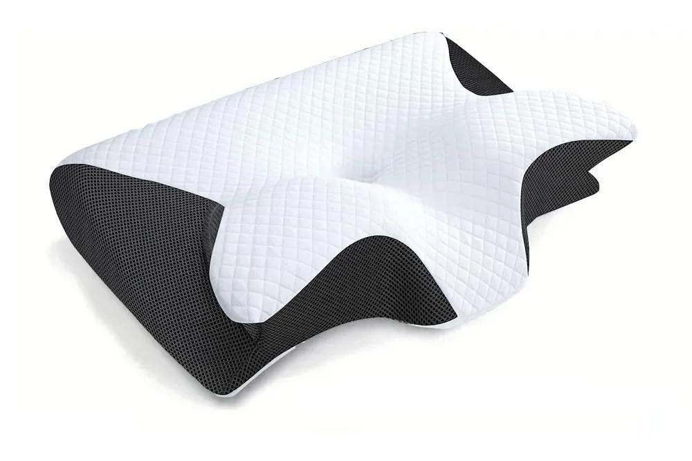HappySleep Memory Foam Cervical Pillow - 2-in-1 Ergonomic Contour Orthopedic Pillow for Neck Pain