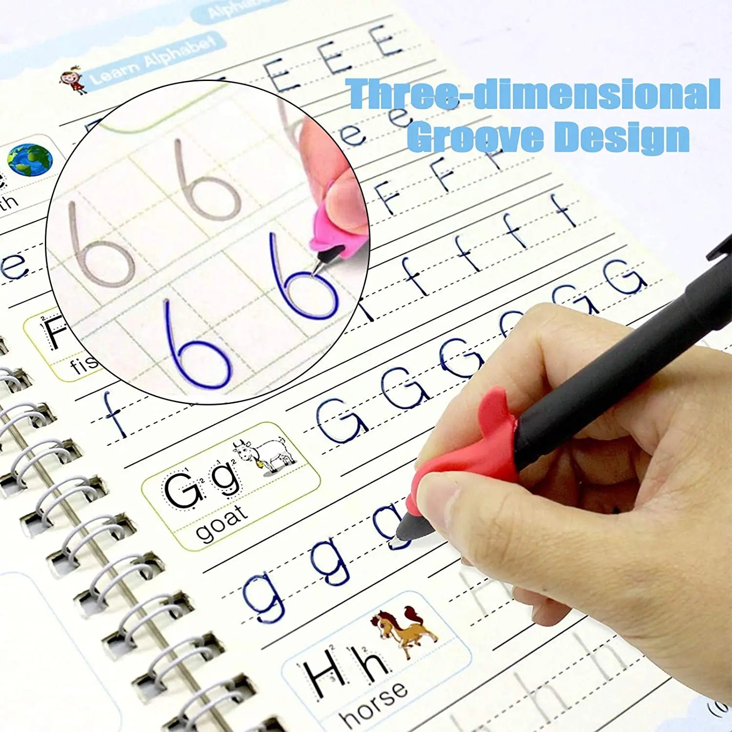 Reusable Writing Paste Calligraphy Handwriting Copybook for Kid Children's Book English Multiplication and Division Practice Toy