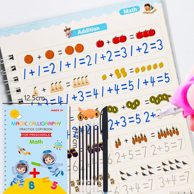 Reusable Writing Paste Calligraphy Handwriting Copybook for Kid Children's Book English Multiplication and Division Practice Toy
