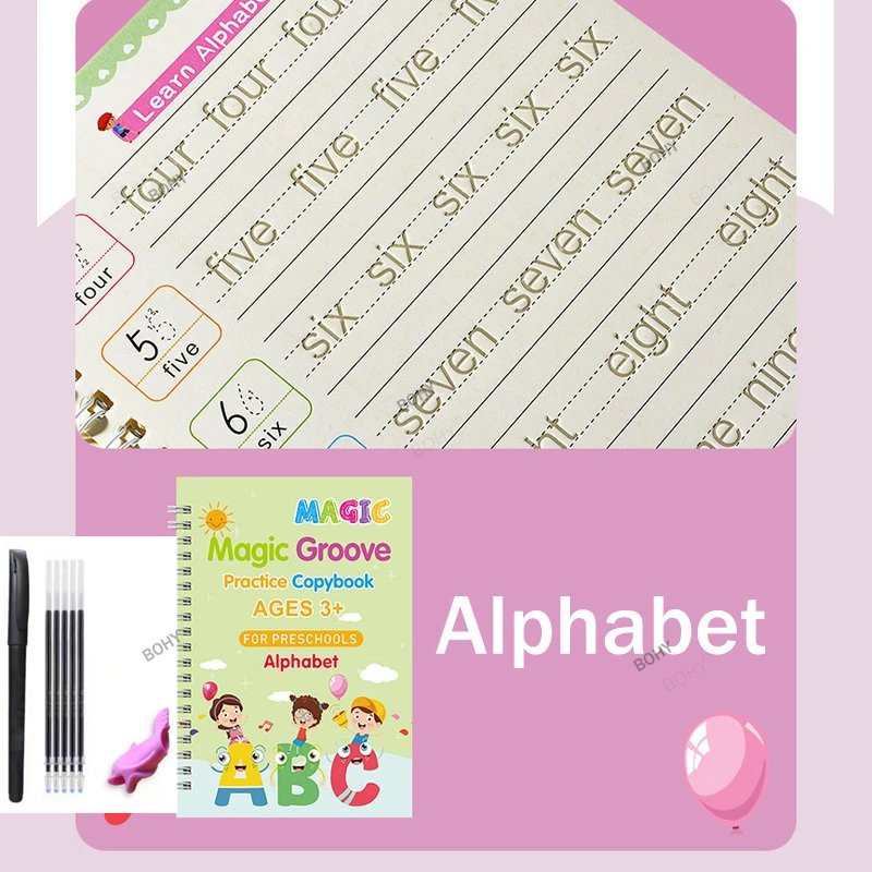 French Calligraphy Arabic Kids Writing Sticker English Magic Copy Book Practice Copybooks Pen Chinese Free Wiping