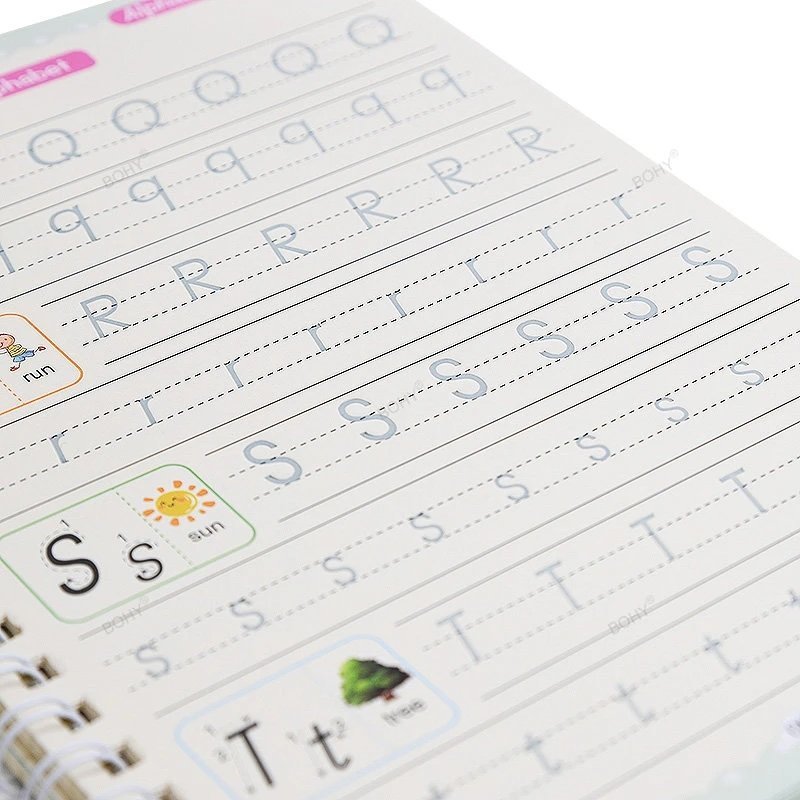 French Calligraphy Arabic Kids Writing Sticker English Magic Copy Book Practice Copybooks Pen Chinese Free Wiping