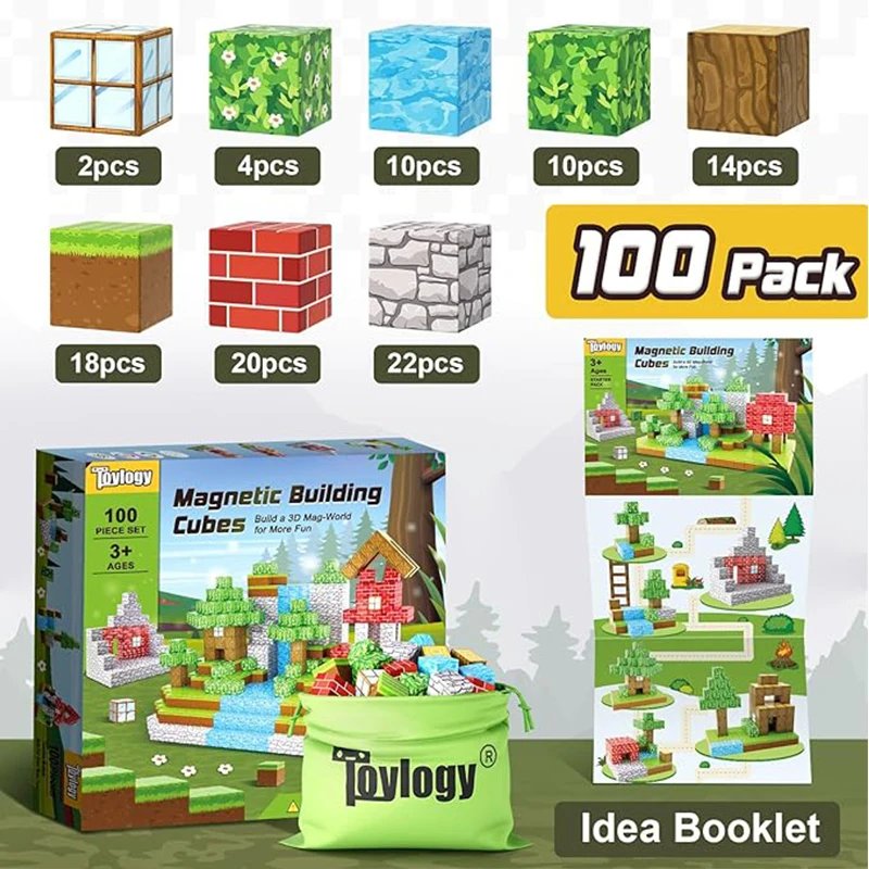 100pcs Magnetic Blocks-Build Mine Magnet World Set for Boys & Girls Age 3+, Sensory Toys for Toddlers Gifts Construction Toys 100pcs Magnetic Blocks-Build Mine Magnet World Set for Boys & Girls Age 3+, Sensory Toys for Toddlers Gifts Construction Toys