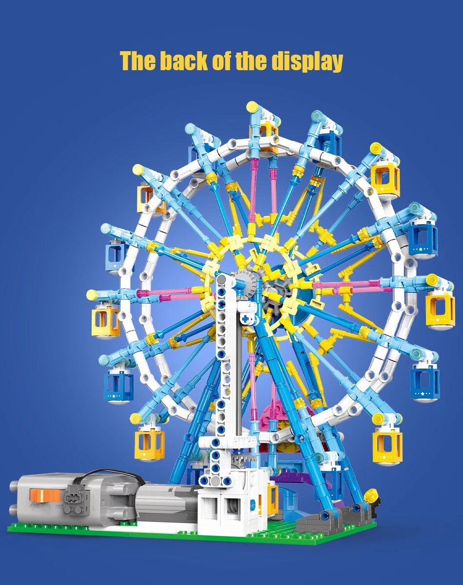 ZKZC City Friends MOC Rotating Ferris Wheel Building Blocks Electric Bricks with Light Toys for Children Christmas Gifts ZKZC City Friends MOC Rotating Ferris Wheel Building Blocks Electric Bricks with Light Toys for Children Christmas Gifts