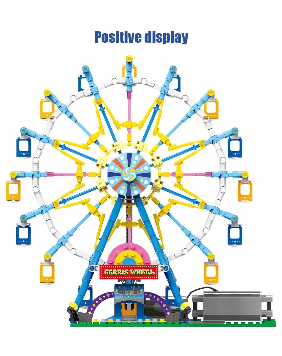 ZKZC City Friends MOC Rotating Ferris Wheel Building Blocks Electric Bricks with Light Toys for Children Christmas Gifts ZKZC City Friends MOC Rotating Ferris Wheel Building Blocks Electric Bricks with Light Toys for Children Christmas Gifts